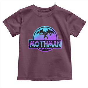 Mothman Toddler T Shirt Retro Neon Cryptid Paranormal Horror Monster TS10 Maroon Print Your Wear