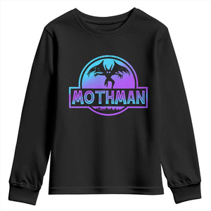 Mothman Youth Sweatshirt Retro Neon Cryptid Paranormal Horror Monster TS10 Black Print Your Wear