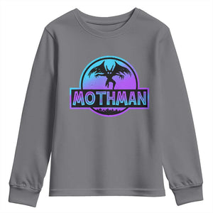 Mothman Youth Sweatshirt Retro Neon Cryptid Paranormal Horror Monster TS10 Charcoal Print Your Wear
