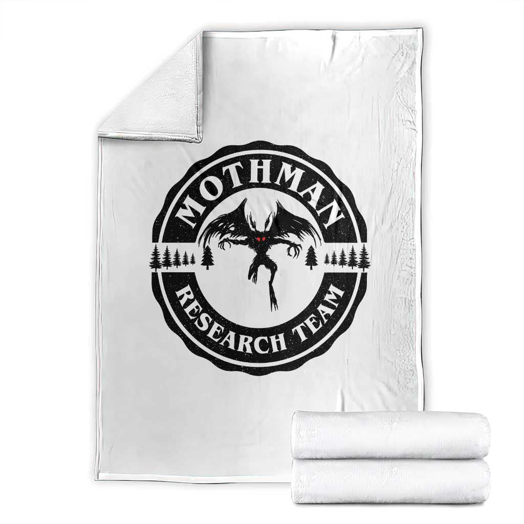Mothman Research Team Throw Blanket Retro Vintage Cryptid Paranormal Horror Monster Hunter TS10 White Print Your Wear