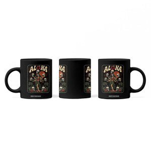 Aloha Skull Coffee Mug Hibiscus Flower Hula Dancer Dark Tropical Beach Gothic Hawaiian Vibe TS10 Print Your Wear