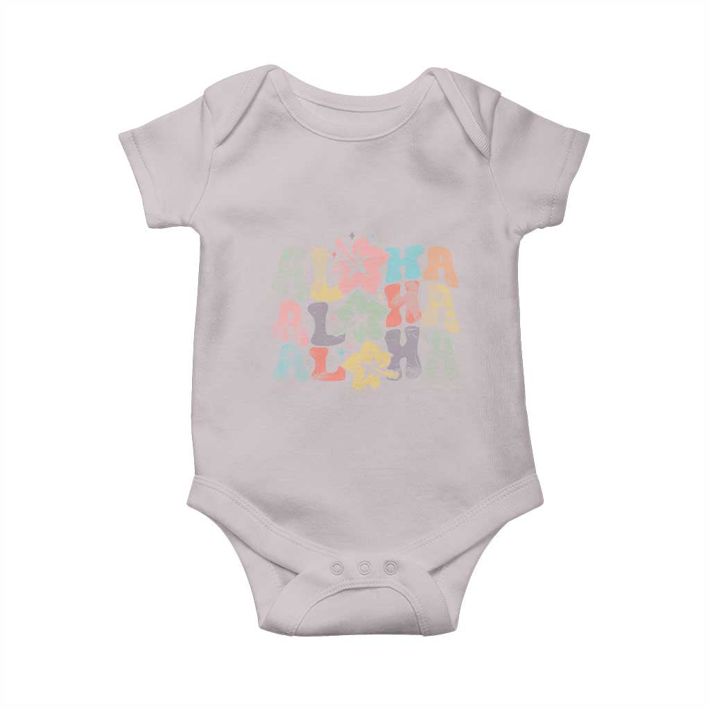 Aloha Baby Onesie Hawaiian Hawaii Trip Family Vacation Hibiscus Flowers TS10 Ice Gray Print Your Wear