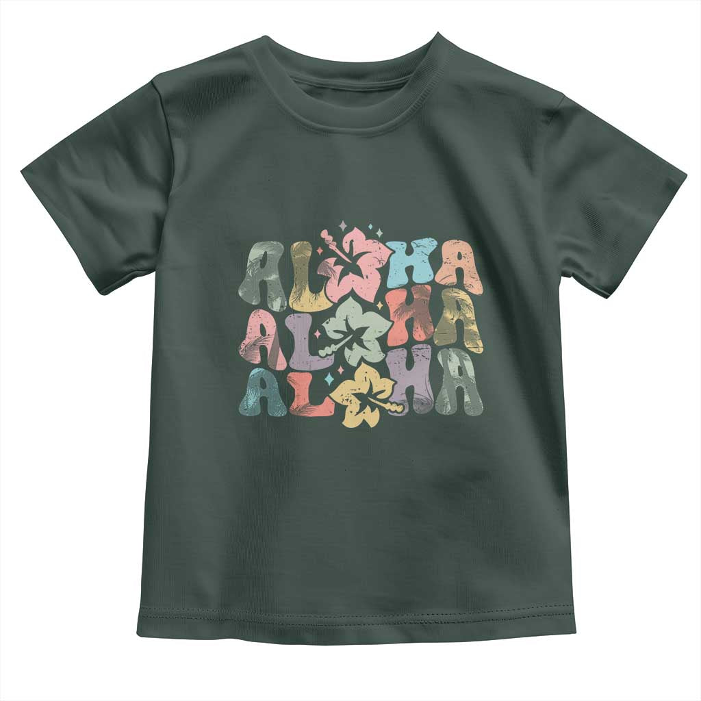 Aloha Baby Shirt Hawaiian Hawaii Trip Family Vacation Hibiscus Flowers TS10 Dark Forest Green Print Your Wear