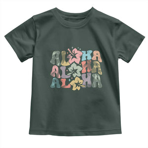 Aloha Baby Shirt Hawaiian Hawaii Trip Family Vacation Hibiscus Flowers TS10 Dark Forest Green Print Your Wear
