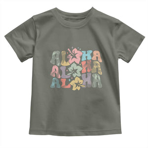 Aloha Baby Shirt Hawaiian Hawaii Trip Family Vacation Hibiscus Flowers TS10 Military Green Print Your Wear