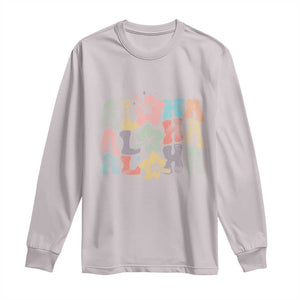Aloha Long Sleeve Shirt Hawaiian Hawaii Trip Family Vacation Hibiscus Flowers TS10 Ice Gray Print Your Wear