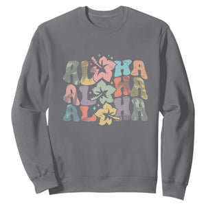 Aloha Sweatshirt Hawaiian Hawaii Trip Family Vacation Hibiscus Flowers TS10 Charcoal Print Your Wear