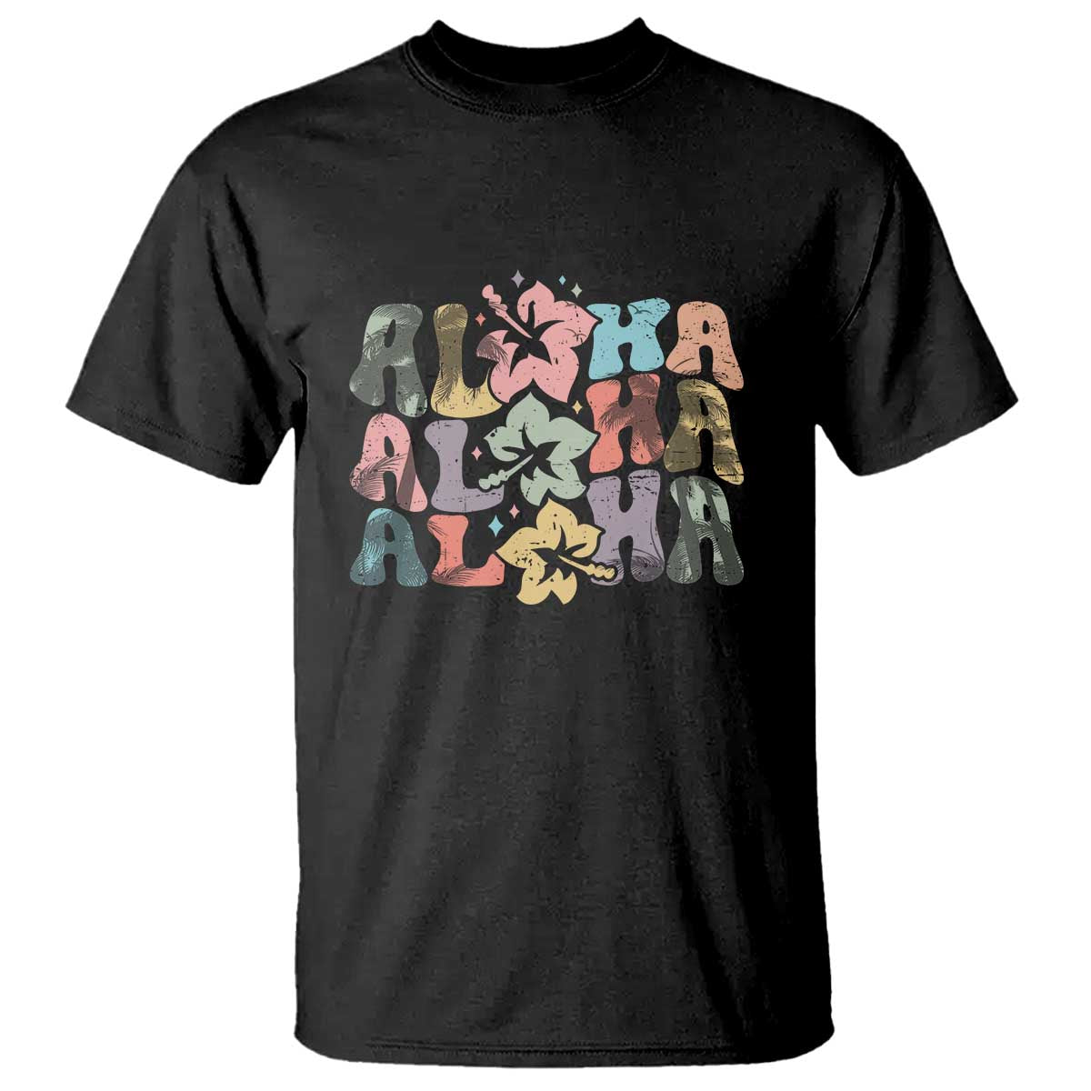 Aloha T Shirt Hawaiian Hawaii Trip Family Vacation Hibiscus Flowers TS10 Black Print Your Wear