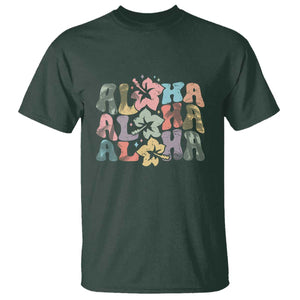 Aloha T Shirt Hawaiian Hawaii Trip Family Vacation Hibiscus Flowers TS10 Dark Forest Green Print Your Wear