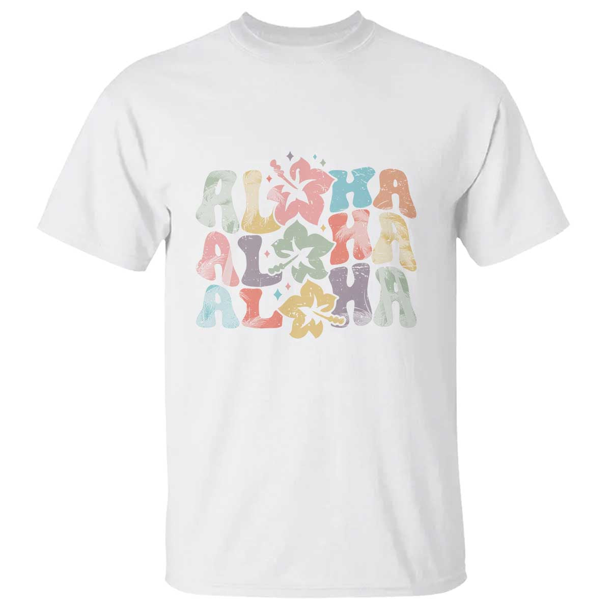 Aloha T Shirt Hawaiian Hawaii Trip Family Vacation Hibiscus Flowers TS10 White Print Your Wear