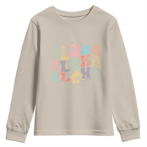 Aloha Youth Sweatshirt Hawaiian Hawaii Trip Family Vacation Hibiscus Flowers TS10 Sand Print Your Wear
