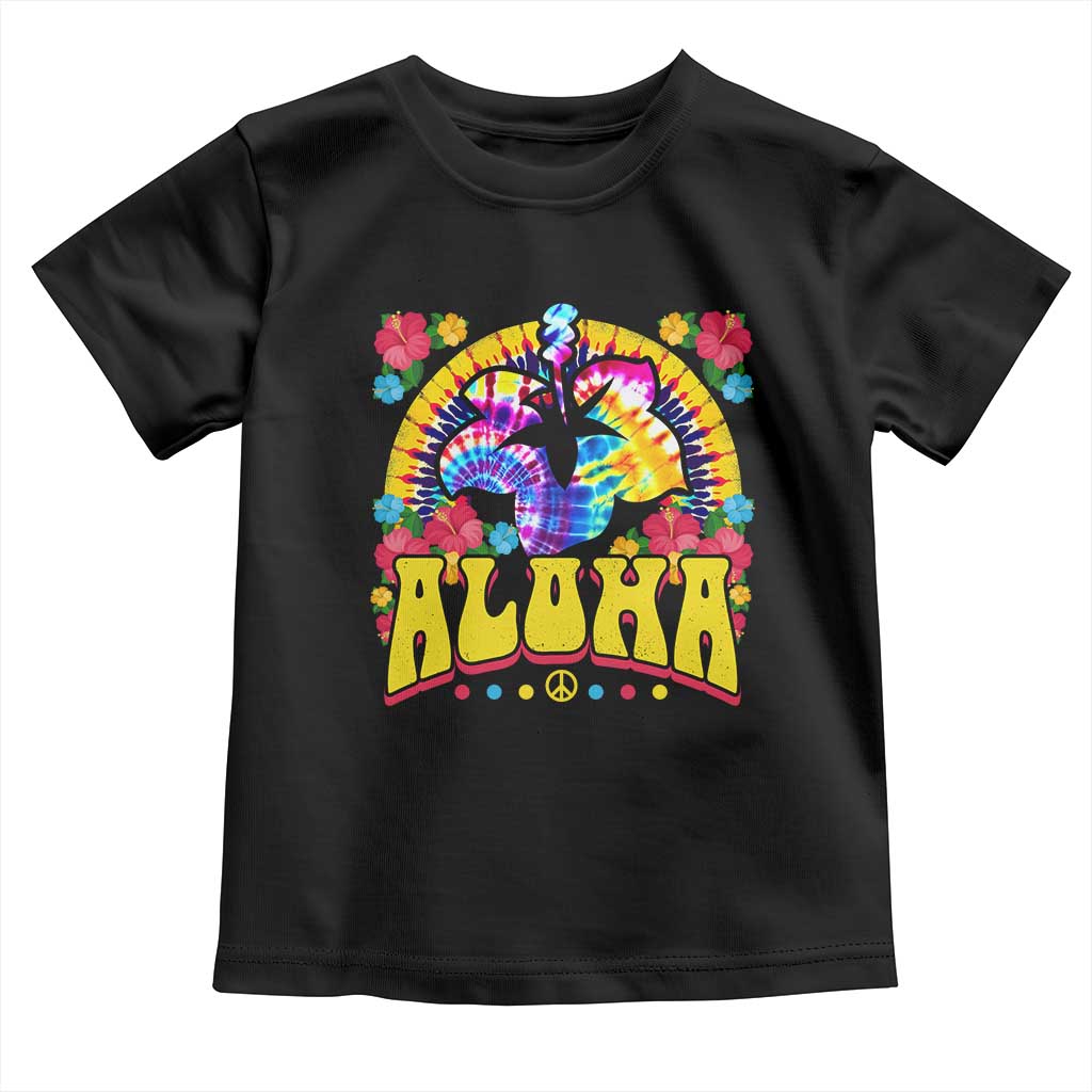 Hawaii Family Vacation Baby Shirt Tie Dye Groovy Hibicus Flower Beach Vacay Hawaiian Christmas TS10 Black Print Your Wear