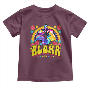Hawaii Family Vacation Baby Shirt Tie Dye Groovy Hibicus Flower Beach Vacay Hawaiian Christmas TS10 Maroon Print Your Wear
