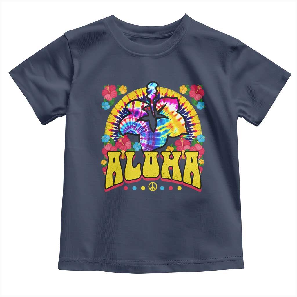 Hawaii Family Vacation Baby Shirt Tie Dye Groovy Hibicus Flower Beach Vacay Hawaiian Christmas TS10 Navy Print Your Wear
