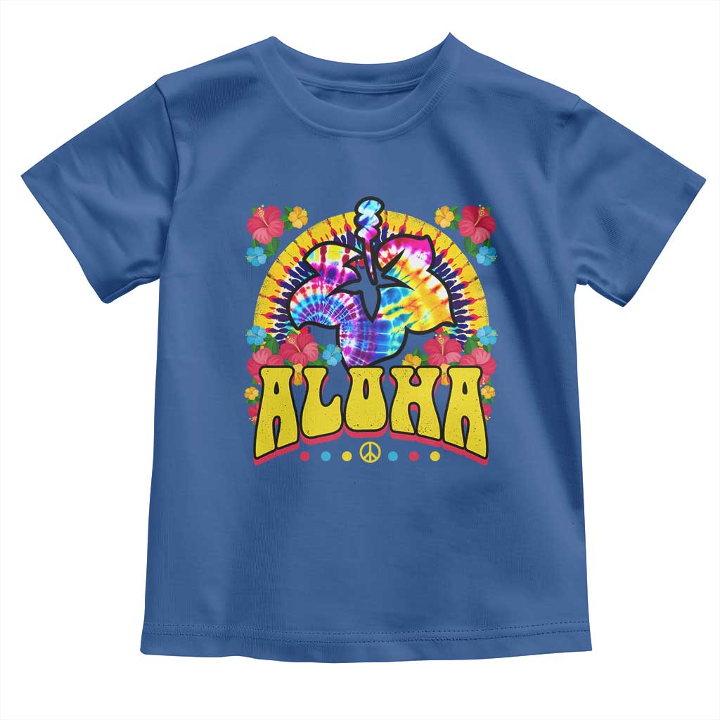 Hawaii Family Vacation Baby Shirt Tie Dye Groovy Hibicus Flower Beach Vacay Hawaiian Christmas TS10 Royal Blue Print Your Wear