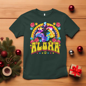 Hawaii Family Vacation T Shirt Tie Dye Groovy Hibicus Flower Beach Vacay Hawaiian Christmas TS10 Dark Forest Green Print Your Wear