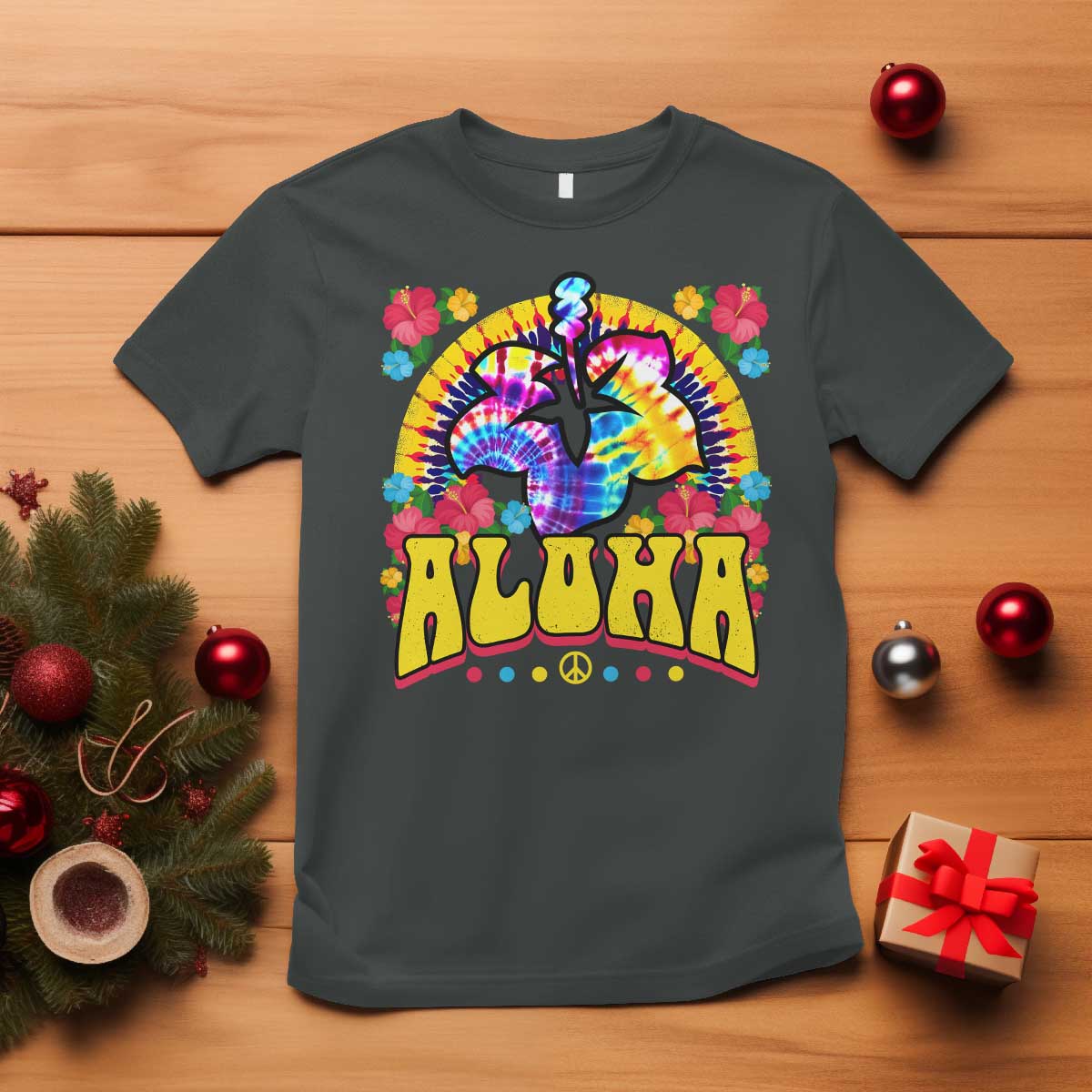 Hawaii Family Vacation T Shirt Tie Dye Groovy Hibicus Flower Beach Vacay Hawaiian Christmas TS10 Dark Heather Print Your Wear