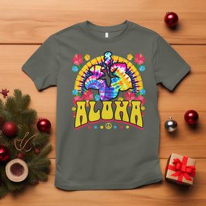 Hawaii Family Vacation T Shirt Tie Dye Groovy Hibicus Flower Beach Vacay Hawaiian Christmas TS10 Military Green Print Your Wear