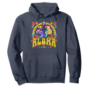 Hawaii Family Vacation Hoodie Tie Dye Groovy Hibicus Flower Beach Vacay Hawaiian Christmas TS10 Navy Print Your Wear