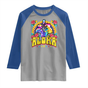 Hawaii Family Vacation Raglan Shirt Tie Dye Groovy Hibicus Flower Beach Vacay Hawaiian Christmas TS10 Sport Gray Royal Print Your Wear