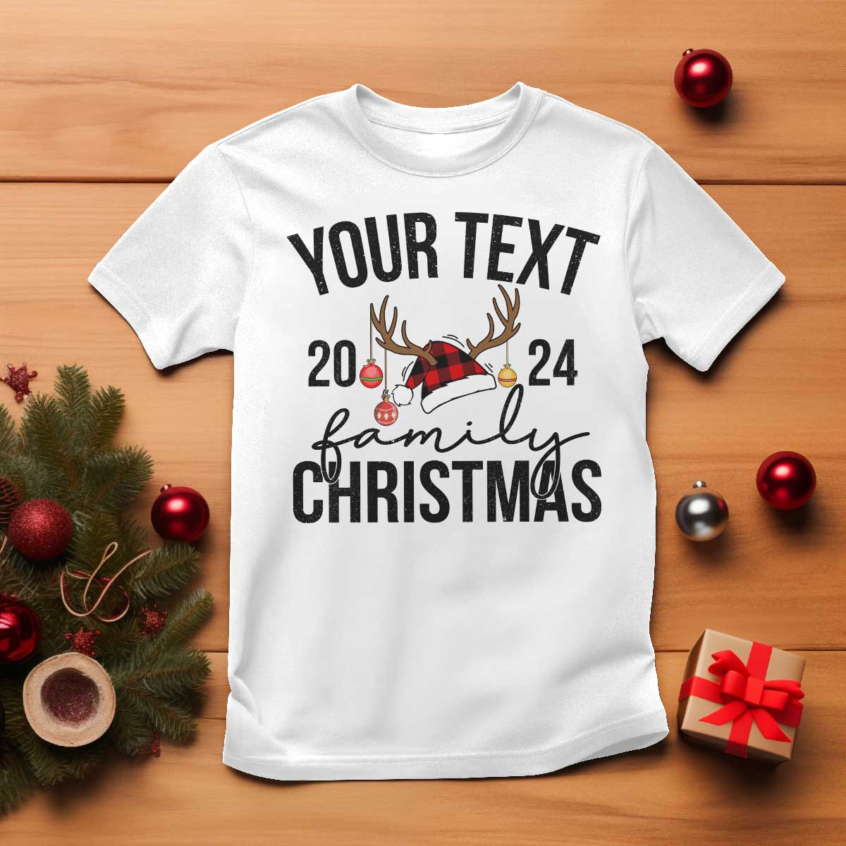 Personalized Matching Family Christmas T Shirt Custom Name Xmas Gift TS10 White Print Your Wear