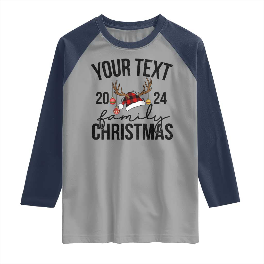 Personalized Matching Family Christmas Raglan Shirt Custom Name Xmas Gift TS10 Sport Gray Navy Print Your Wear