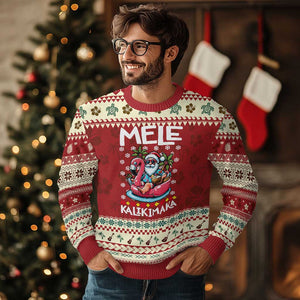Mele Kalikimaka Hawaiian Xmas In July Hawaii Santa Ugly Christmas Sweater Palm Tree Beach Tropical Xmas Gift Family Holiday TS10 Hibiscus Print Your Wear