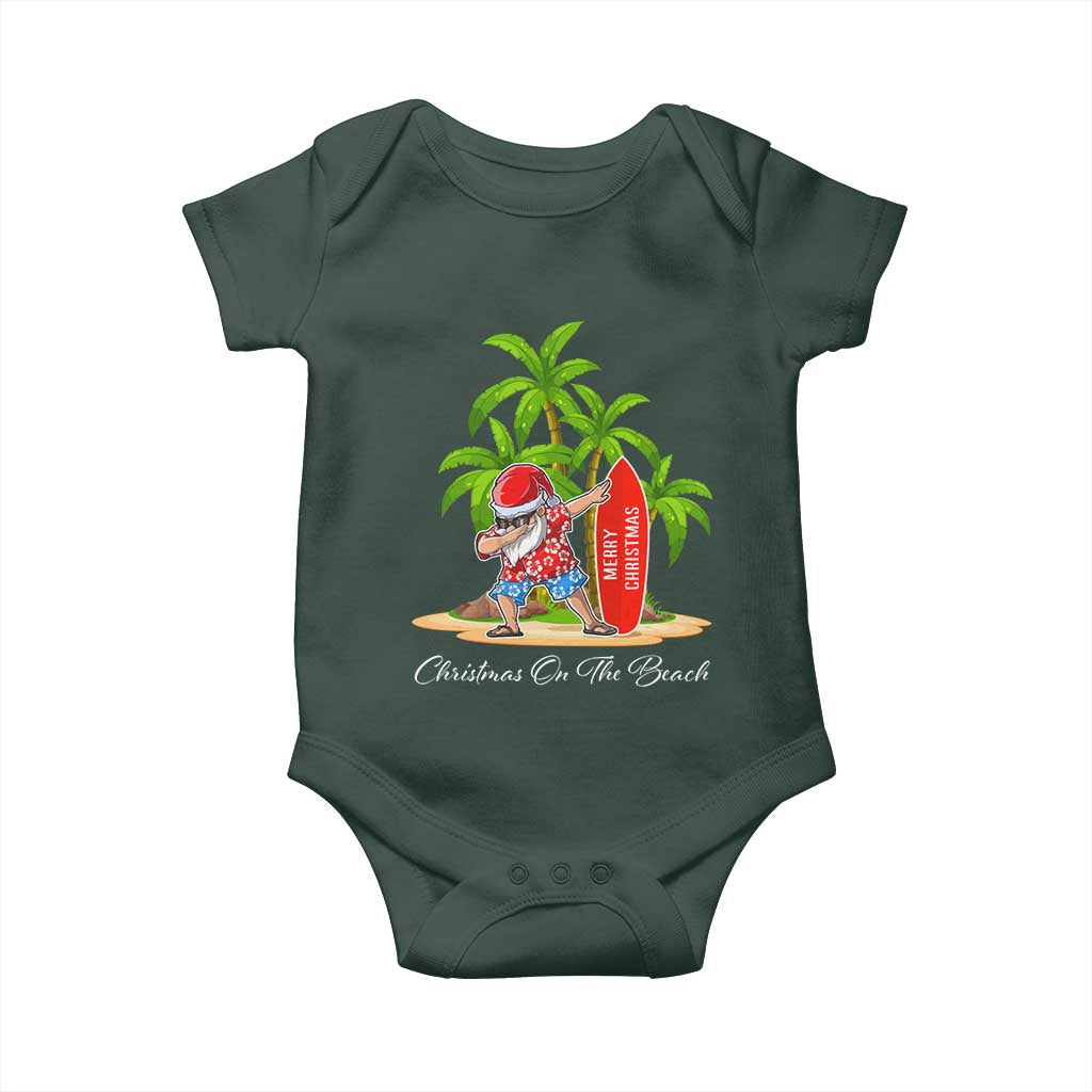 Hawaiian Christmas Santa Baby Onesie Christmas On The Beach Vacation TS10 Print Your Wear