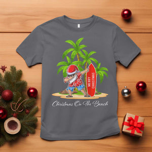 Hawaiian Christmas Santa T Shirt Christmas On The Beach Vacation TS10 Charcoal Print Your Wear