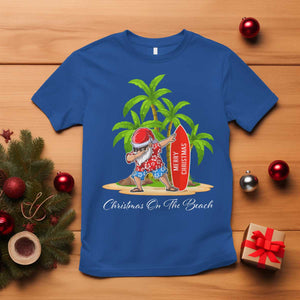 Hawaiian Christmas Santa T Shirt Christmas On The Beach Vacation TS10 Royal Blue Print Your Wear