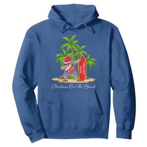 Hawaiian Christmas Santa Hoodie Christmas On The Beach Vacation TS10 Royal Blue Print Your Wear