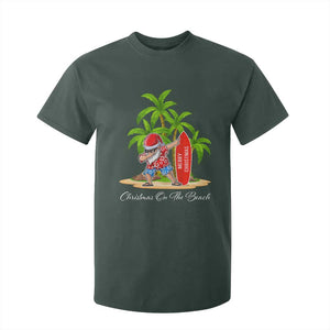 Hawaiian Christmas Santa T Shirt For Kid Christmas On The Beach Vacation TS10 Dark Forest Green Print Your Wear