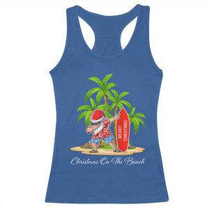 Hawaiian Christmas Santa Racerback Tank Top Christmas On The Beach Vacation TS10 Royal Blue Print Your Wear