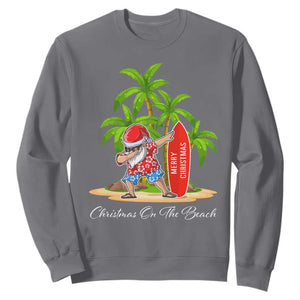 Hawaiian Christmas Santa Sweatshirt Christmas On The Beach Vacation TS10 Charcoal Print Your Wear
