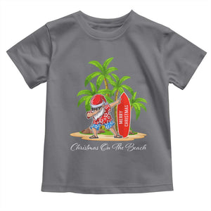 Hawaiian Christmas Santa Toddler T Shirt Christmas On The Beach Vacation TS10 Charcoal Print Your Wear