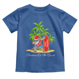 Hawaiian Christmas Santa Toddler T Shirt Christmas On The Beach Vacation TS10 Royal Blue Print Your Wear