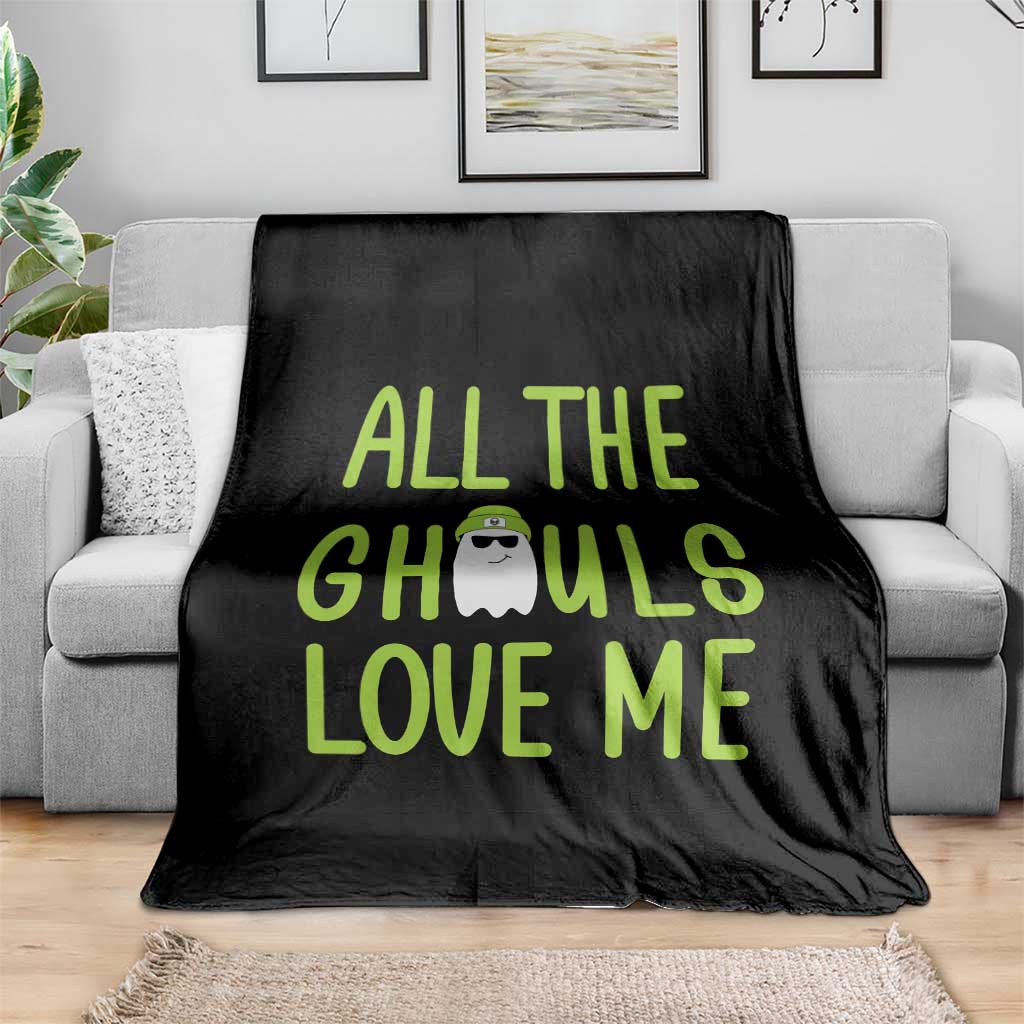 Halloween Boo Ghost Cute Costume Throw Blanket Funny All The Ghouls Love Me Shirt Boys Toddler Girls Kids Youth TS10 Print Your Wear
