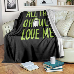 Halloween Boo Ghost Cute Costume Throw Blanket Funny All The Ghouls Love Me Shirt Boys Toddler Girls Kids Youth TS10 Print Your Wear