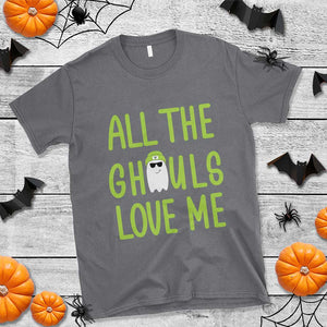 Halloween Boo Ghost Cute Costume T Shirt Funny All The Ghouls Love Me Shirt Boys Toddler Girls Kids Youth TS10 Charcoal Print Your Wear