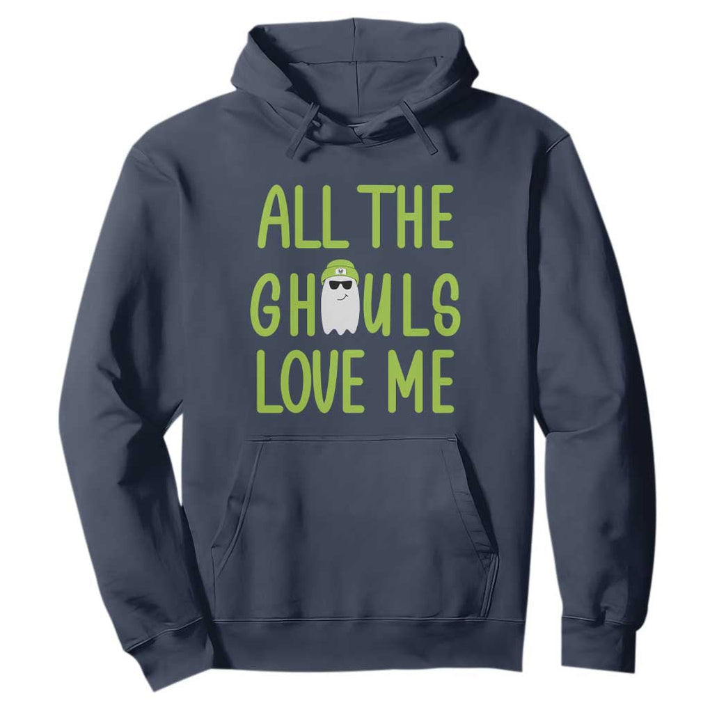 Halloween Boo Ghost Cute Costume Hoodie Funny All The Ghouls Love Me Shirt Boys Toddler Girls Kids Youth TS10 Navy Print Your Wear