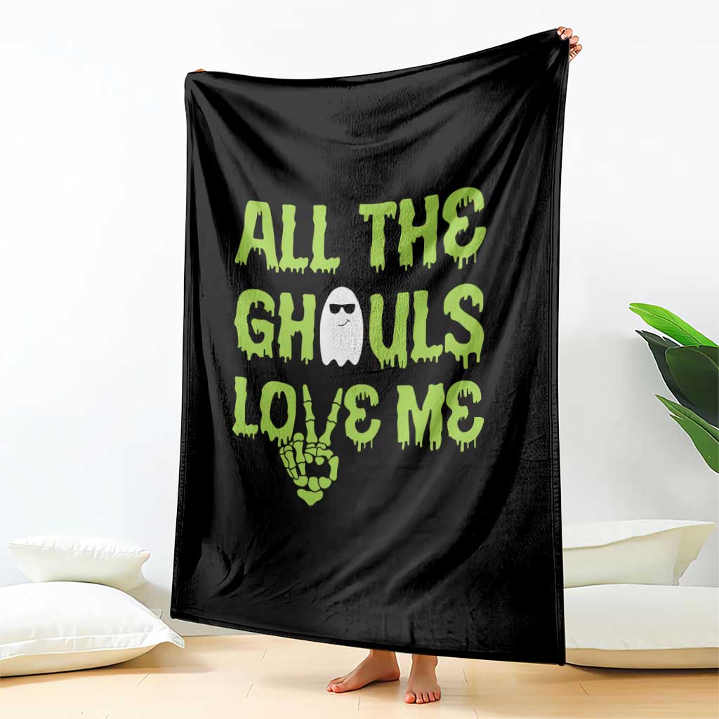 Halloween Skeleton Boo Ghost Cute Costume Throw Blanket Funny All The Ghouls Love Me Shirt Boys Toddler Girls Kids Youth TS10 Print Your Wear