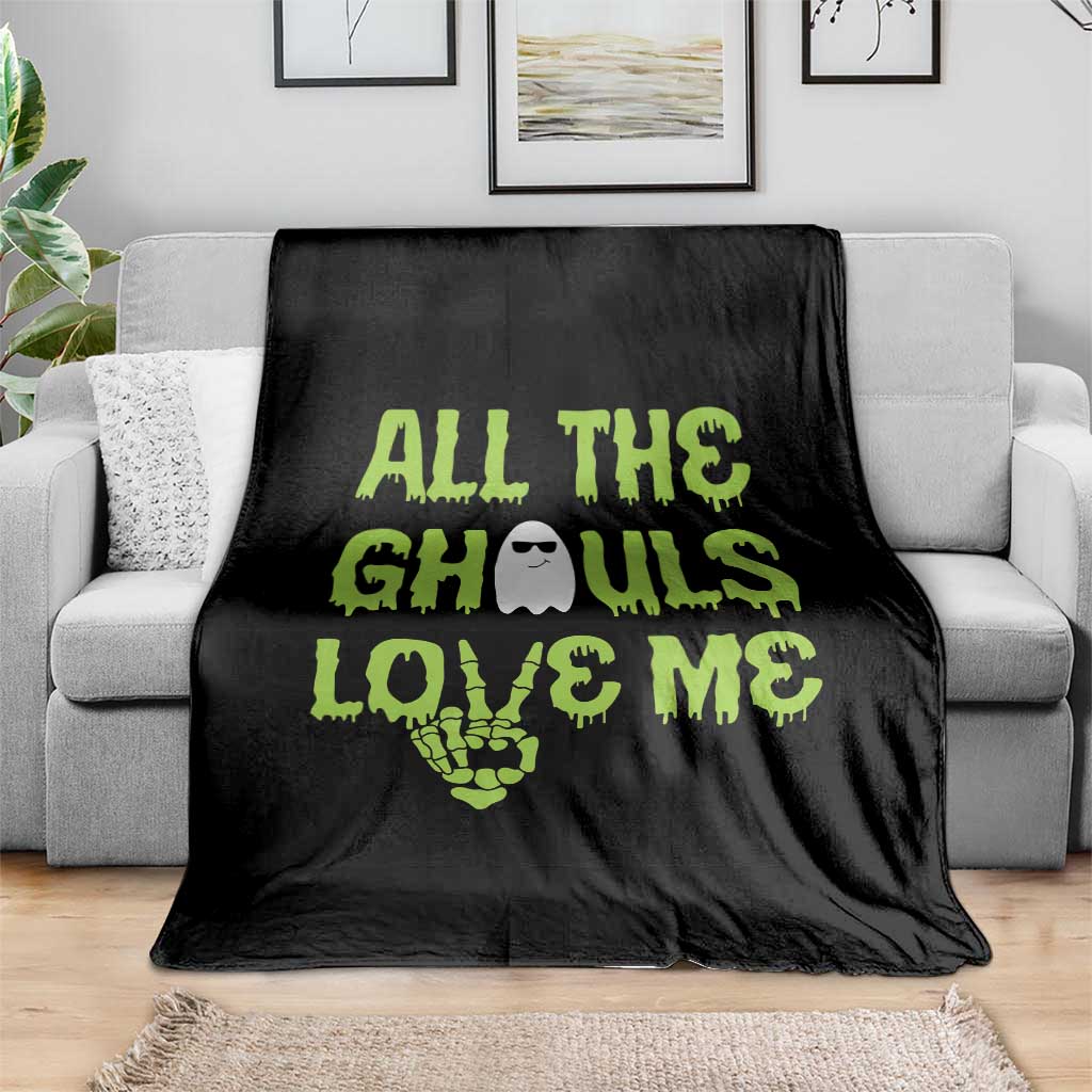 Halloween Skeleton Boo Ghost Cute Costume Throw Blanket Funny All The Ghouls Love Me Shirt Boys Toddler Girls Kids Youth TS10 Print Your Wear
