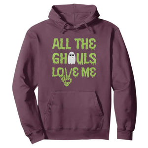 Halloween Skeleton Boo Ghost Cute Costume Hoodie Funny All The Ghouls Love Me Shirt Boys Toddler Girls Kids Youth TS10 Maroon Print Your Wear