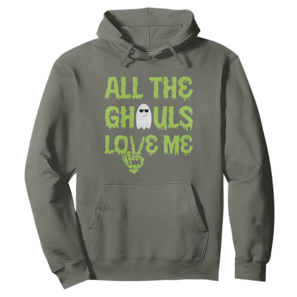 Halloween Skeleton Boo Ghost Cute Costume Hoodie Funny All The Ghouls Love Me Shirt Boys Toddler Girls Kids Youth TS10 Military Green Print Your Wear