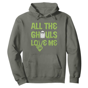 Halloween Skeleton Boo Ghost Cute Costume Hoodie Funny All The Ghouls Love Me Shirt Boys Toddler Girls Kids Youth TS10 Military Green Print Your Wear