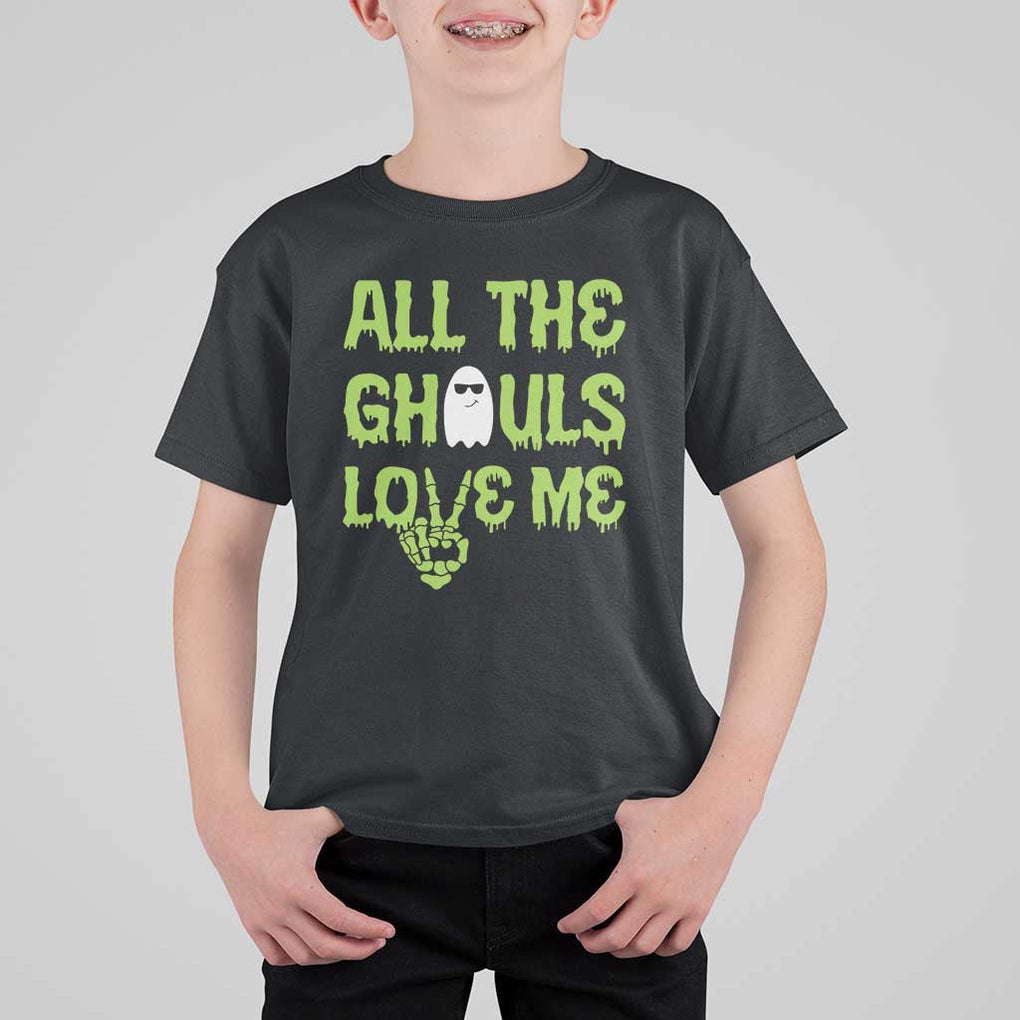 Halloween Skeleton Boo Ghost Cute Costume T Shirt For Kid Funny All The Ghouls Love Me Shirt Boys Toddler Girls Kids Youth TS10 Black Print Your Wear