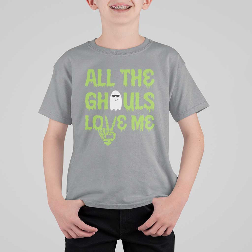Halloween Skeleton Boo Ghost Cute Costume T Shirt For Kid Funny All The Ghouls Love Me Shirt Boys Toddler Girls Kids Youth TS10 Sport Gray Print Your Wear