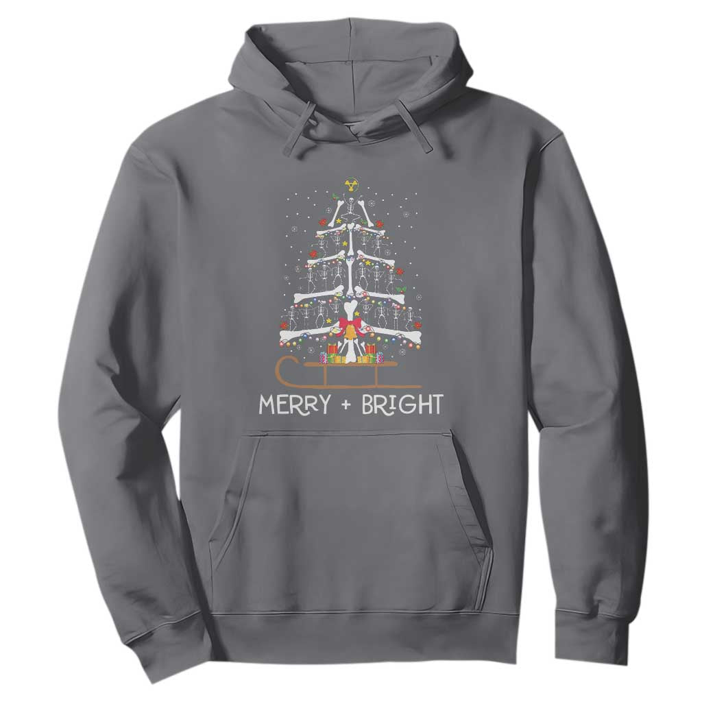 Christmas Radiology Hoodie Merry and Bright Dancing Skeleton Xmas Tree Rad Tech Gift TS10 Charcoal Print Your Wear
