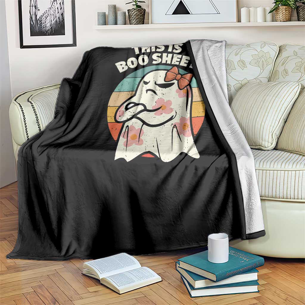 Retro Halloween Costume Women Throw Blanket This Is Boo Sheet Cute Spooky Ghost TS10 Print Your Wear