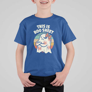 Retro Halloween Costume Women T Shirt For Kid This Is Boo Sheet Cute Spooky Ghost TS10 Royal Blue Print Your Wear